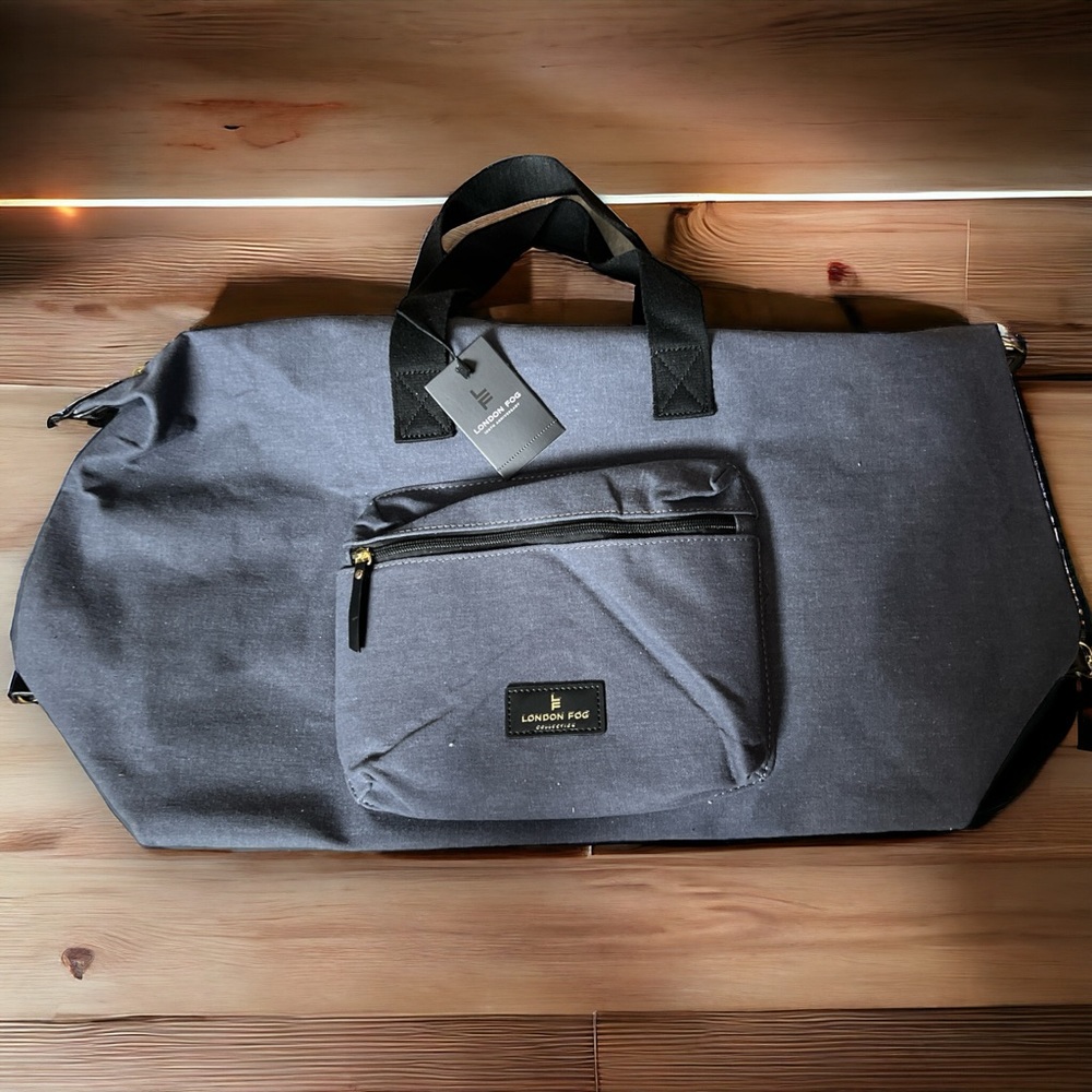 NWT. This London Fog Canvas Duffel Bag in Denim